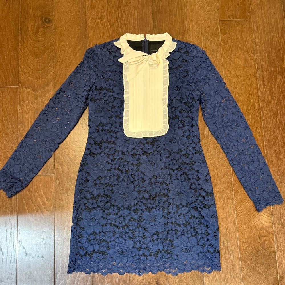 Cynthia Rowley Blue Lace Dress Medium